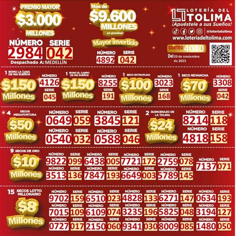 lotería del tolima último sorteo